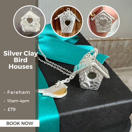 Silver Clay Bird Houses (Fareham, Sunday 14th September) - Silver Magpie Fingerprint Jewellery