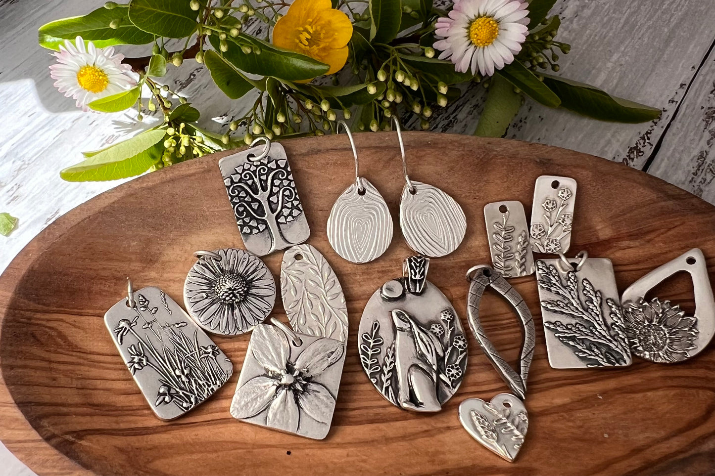 Silver Clay Pendant or Drop Earrings Workshop (Fareham, Sunday 6th July) - Silver Magpie Fingerprint Jewellery