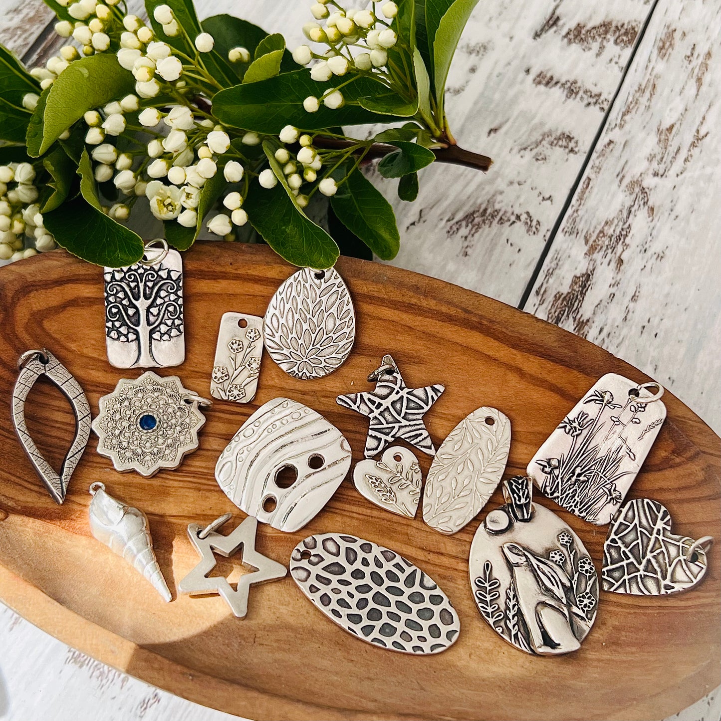 Silver Clay Pendant or Drop Earrings Workshop (Fareham, Sunday 6th July) - Silver Magpie Fingerprint Jewellery