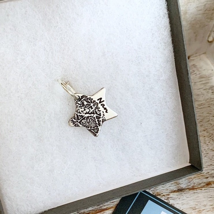 Memorial Charms - Silver Magpie Fingerprint Jewellery