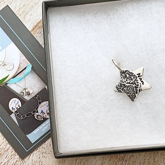 Memorial Charms - Silver Magpie Fingerprint Jewellery