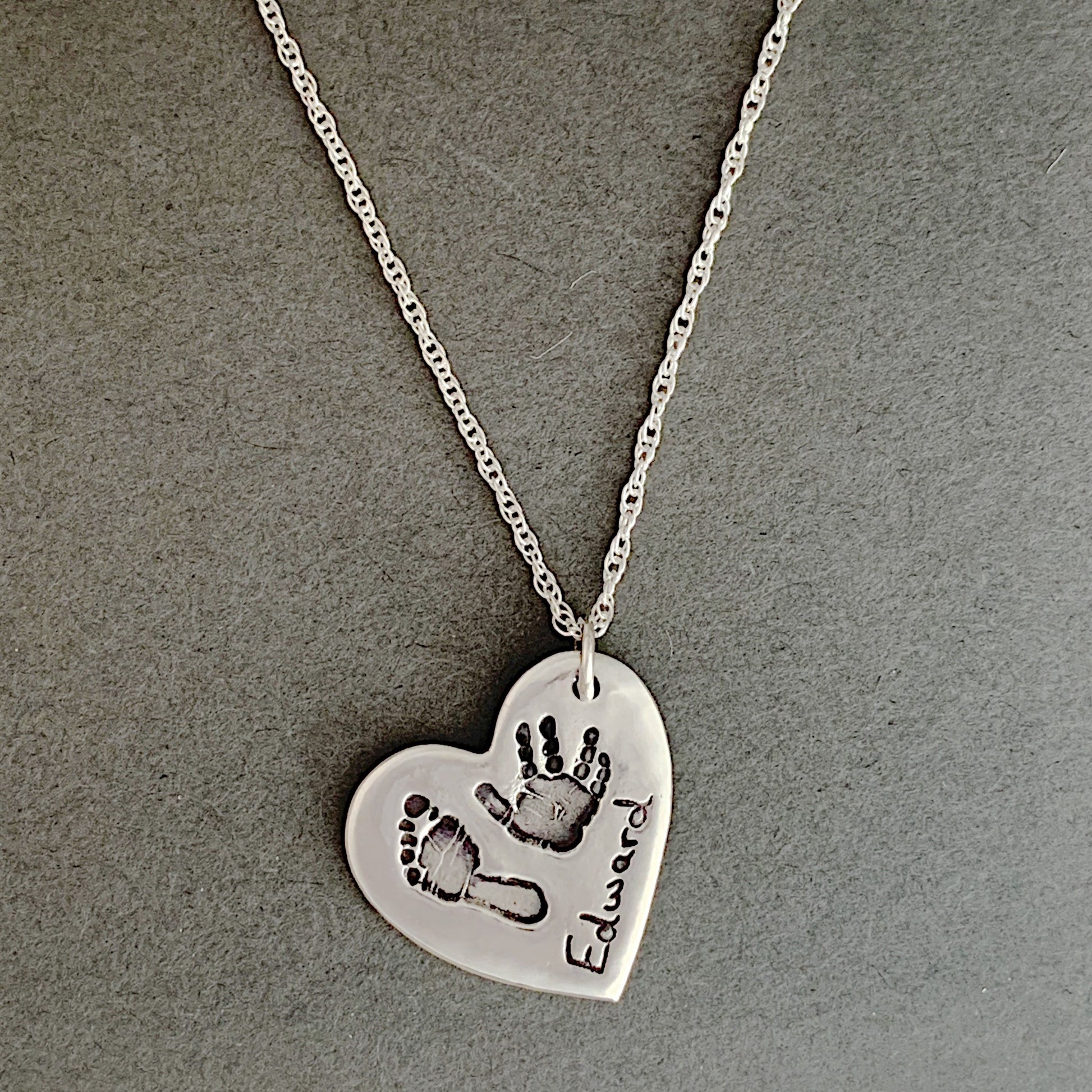 This piece has the client's own handwriting engraved on the front and back
