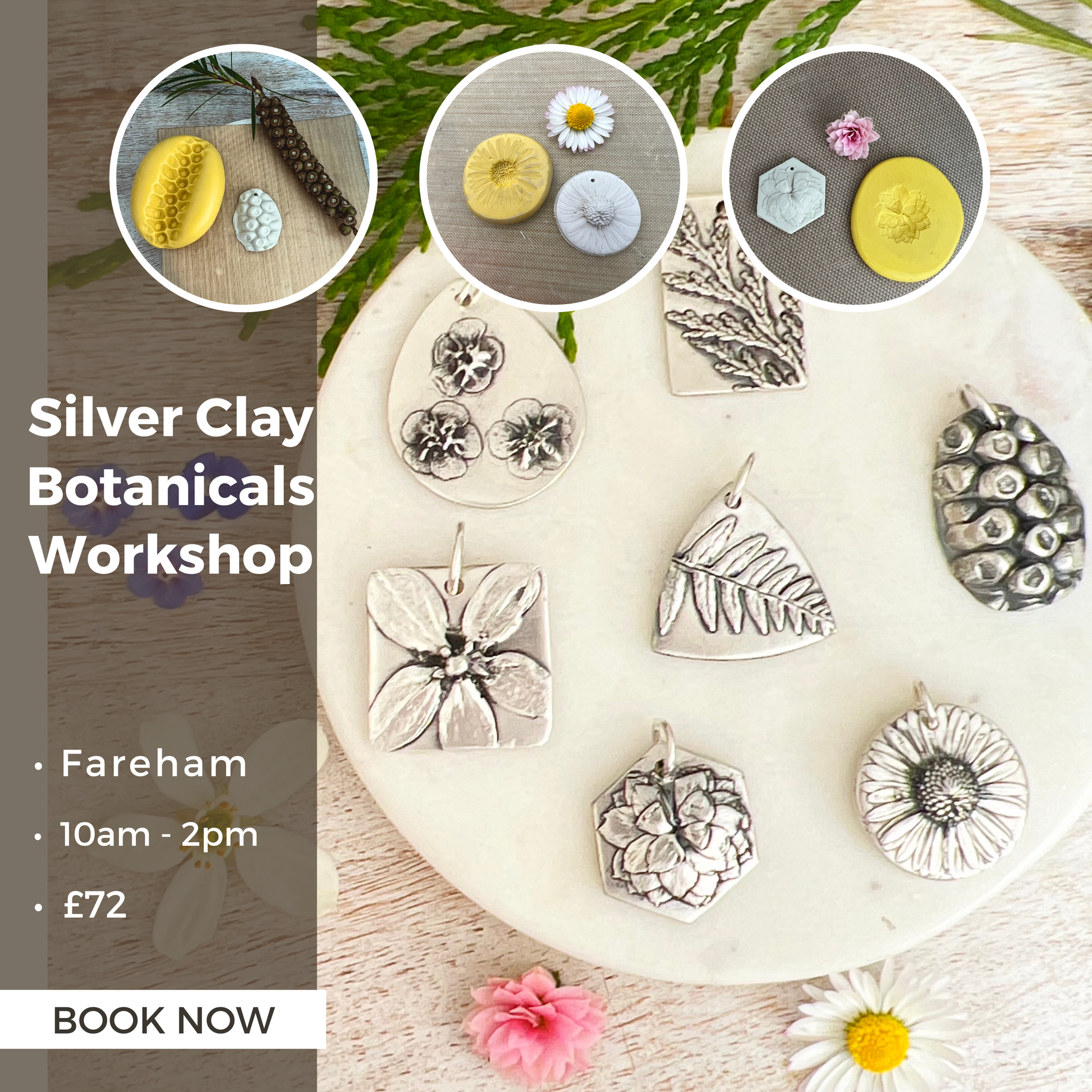 Silver Clay Botanicals (Fareham, Sunday 10 May) - Silver Magpie Fingerprint Jewellery