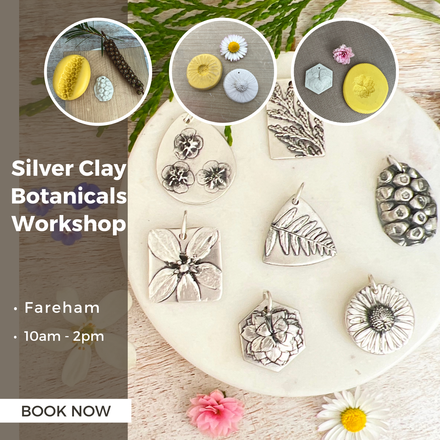 Silver Clay Botanicals (Fareham, Sunday 14th June) - Silver Magpie Fingerprint Jewellery