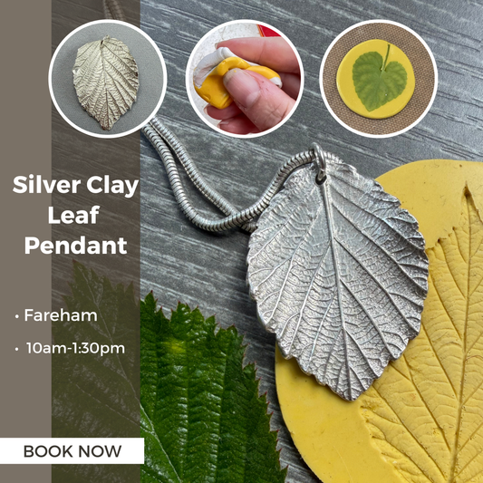 Silver Clay Leaf Pendant (Fareham, Sunday 18th October)