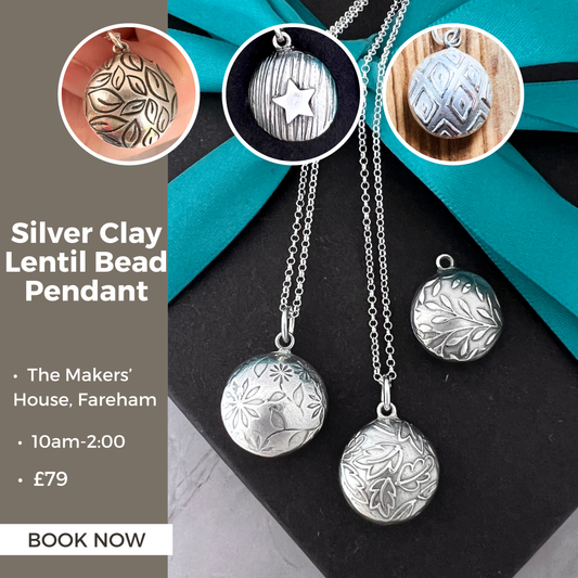 Silver Clay Lentil Pendant Workshop (Fareham, Sun 1st November) - Silver Magpie Fingerprint Jewellery