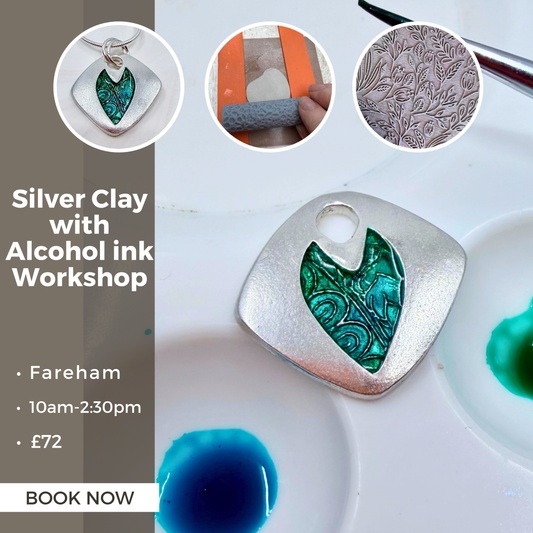 Silver Clay with Alcohol Ink Pendant Workshop (Fareham, Sunday 26th April)