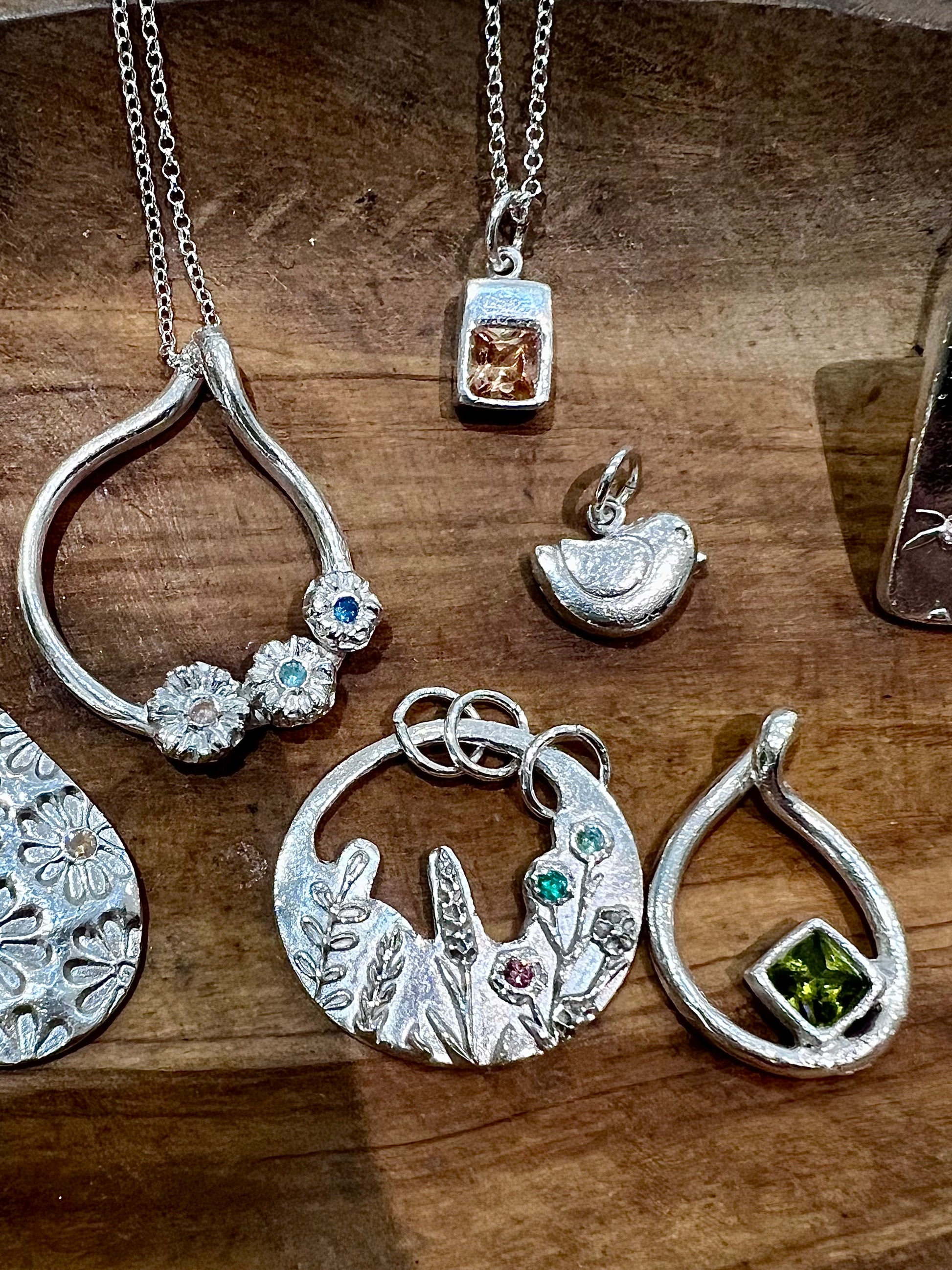 Sparkly Silver Clay Pendant Workshop  (Southsea, Sun 7th September) - Silver Magpie Fingerprint Jewellery