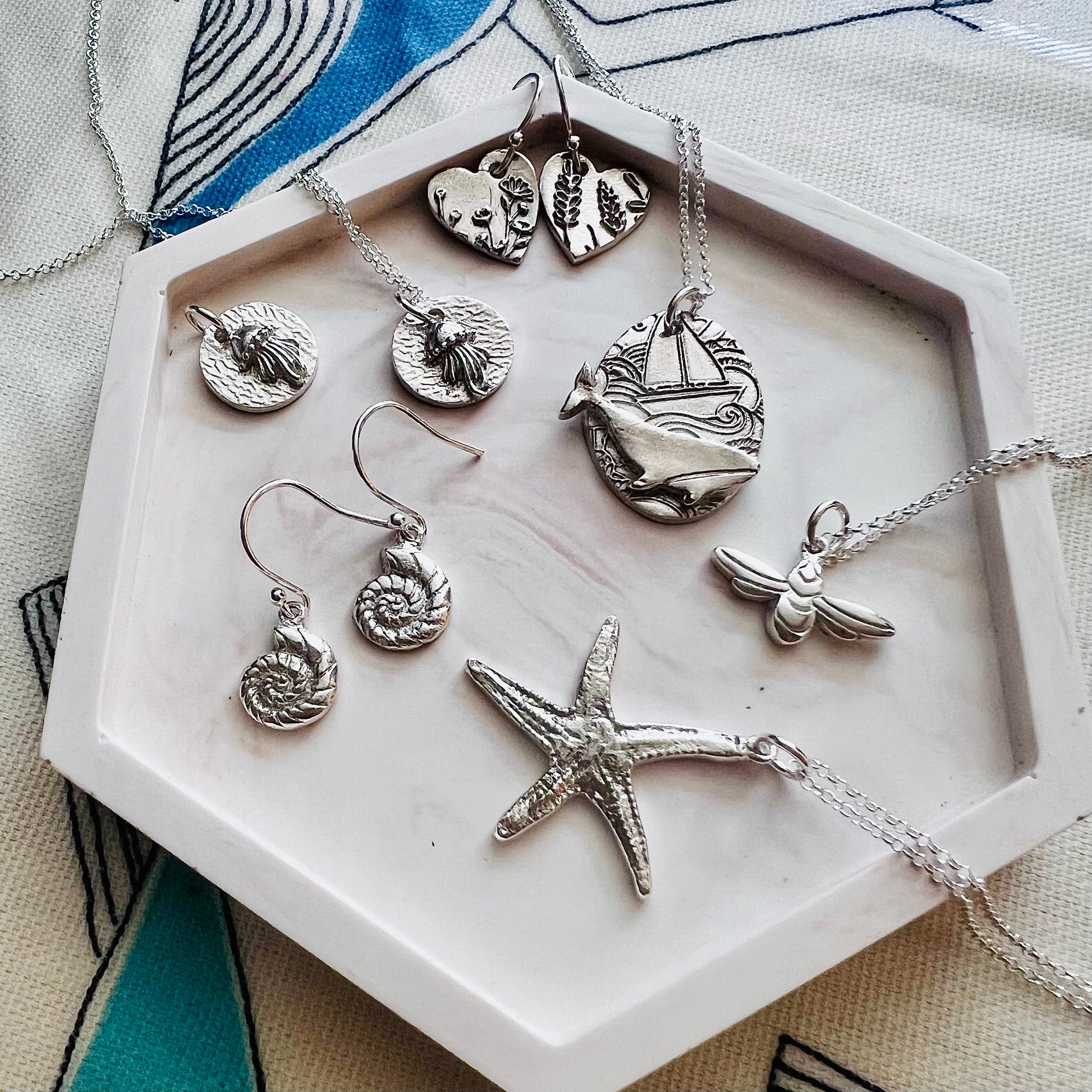 Silver Clay Seashells Workshop (Petersfield, Sat 11th July) - Silver Magpie Fingerprint Jewellery