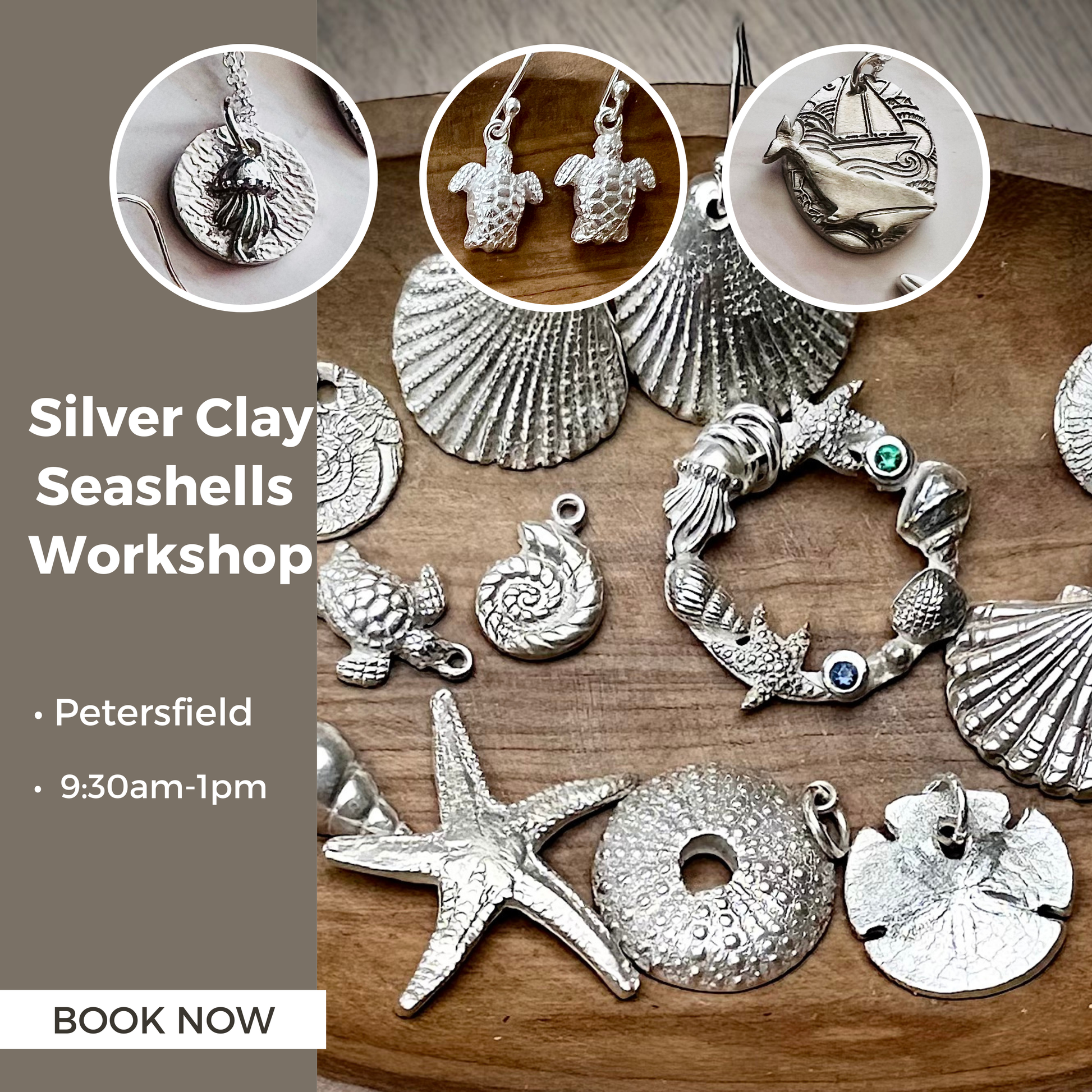 Silver Clay Seashells Workshop (Petersfield, Sat 11th July) - Silver Magpie Fingerprint Jewellery