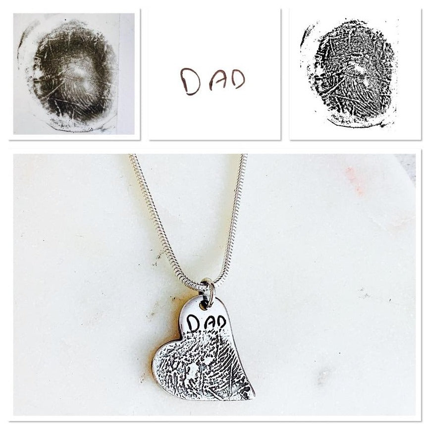 Memorial Pendant (Regular) - Silver Magpie Fingerprint Jewellery