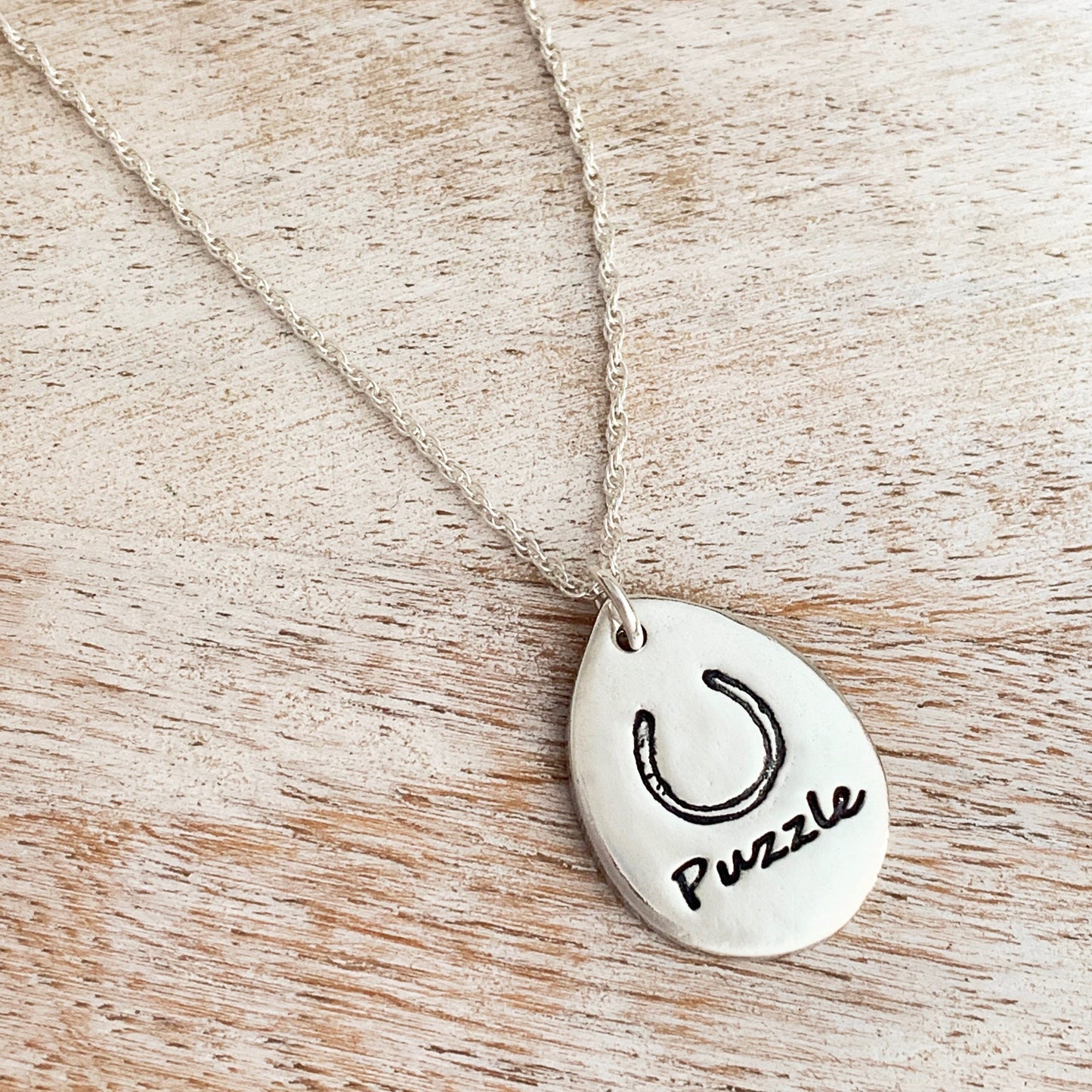 Horseshoe Pendant - Silver Magpie Fingerprint Jewellery