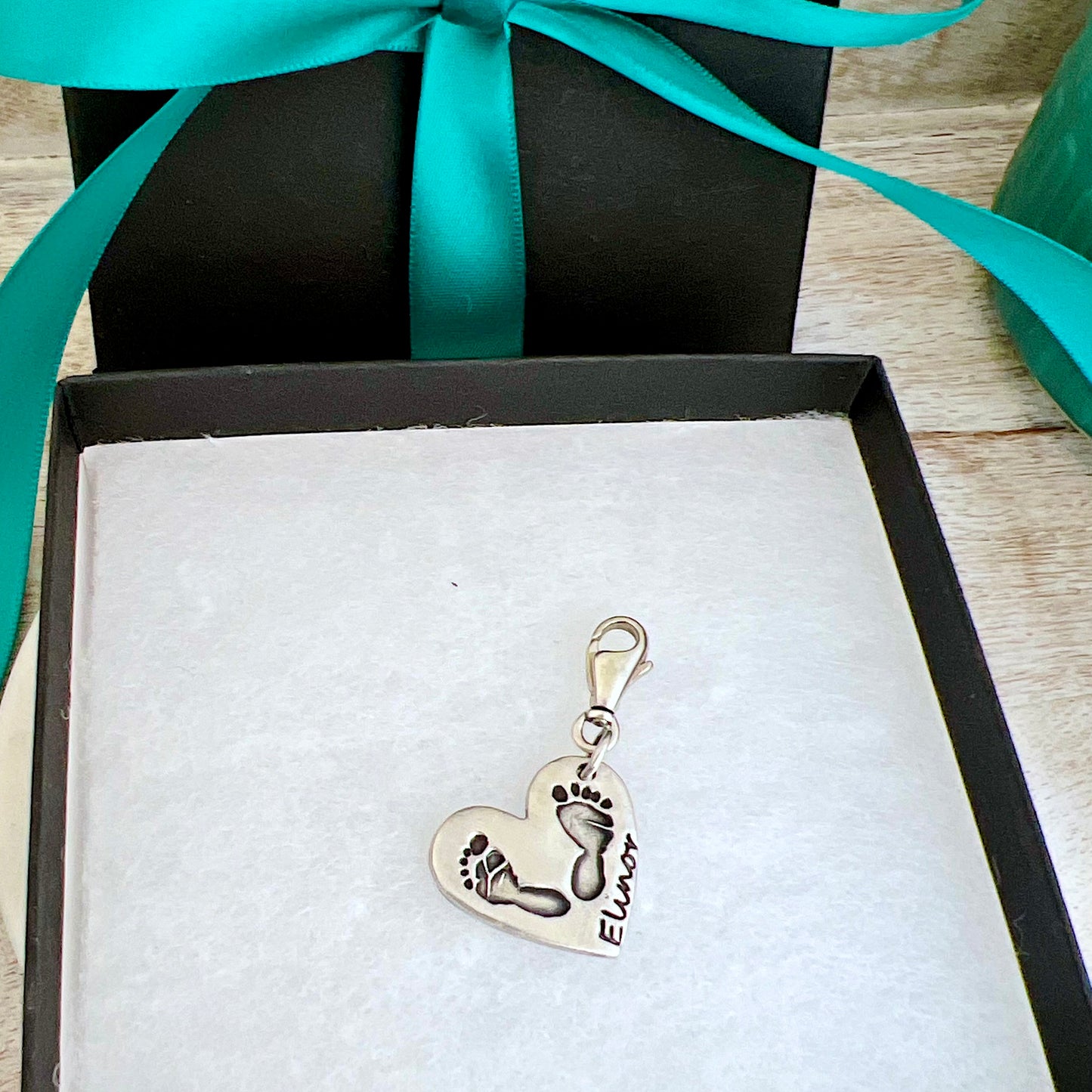 Footprint Clip Charm - Silver Magpie Fingerprint Jewellery