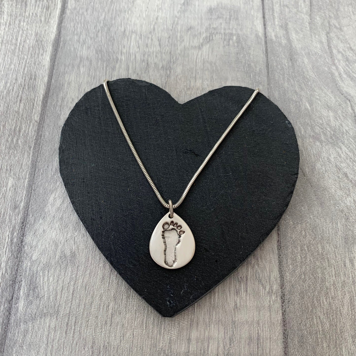 Footprint Necklace - Silver Magpie Fingerprint Jewellery