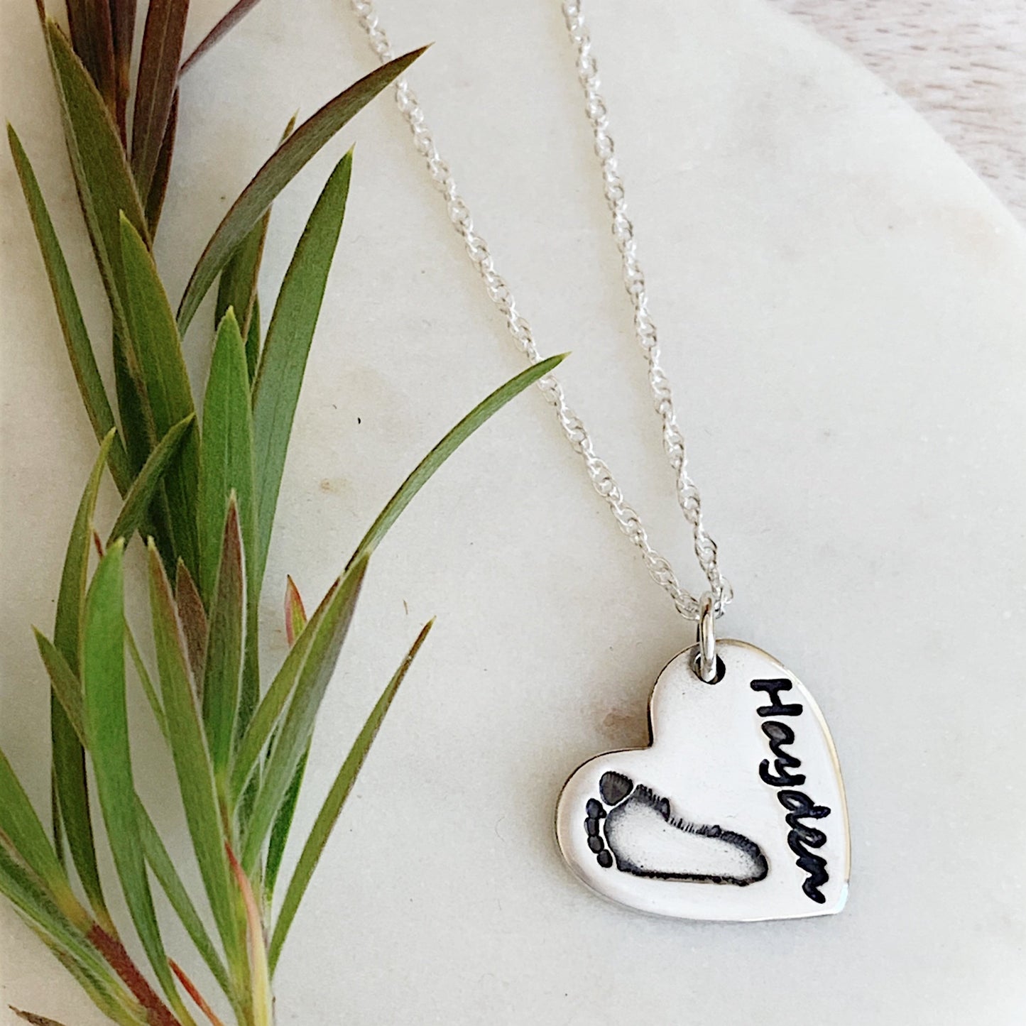 Footprint Necklace - Silver Magpie Fingerprint Jewellery