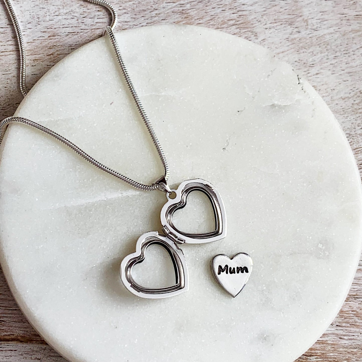 Memorial Fingerprint Locket (Heart) - Silver Magpie Fingerprint Jewellery