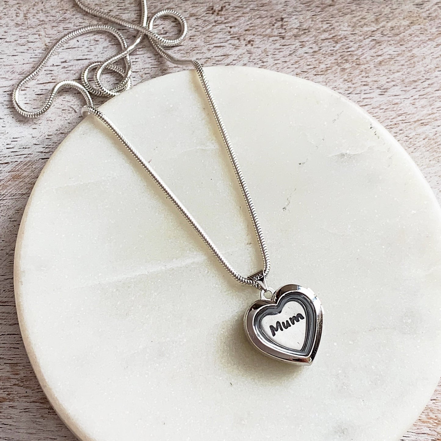 Memorial Fingerprint Locket (Heart) - Silver Magpie Fingerprint Jewellery