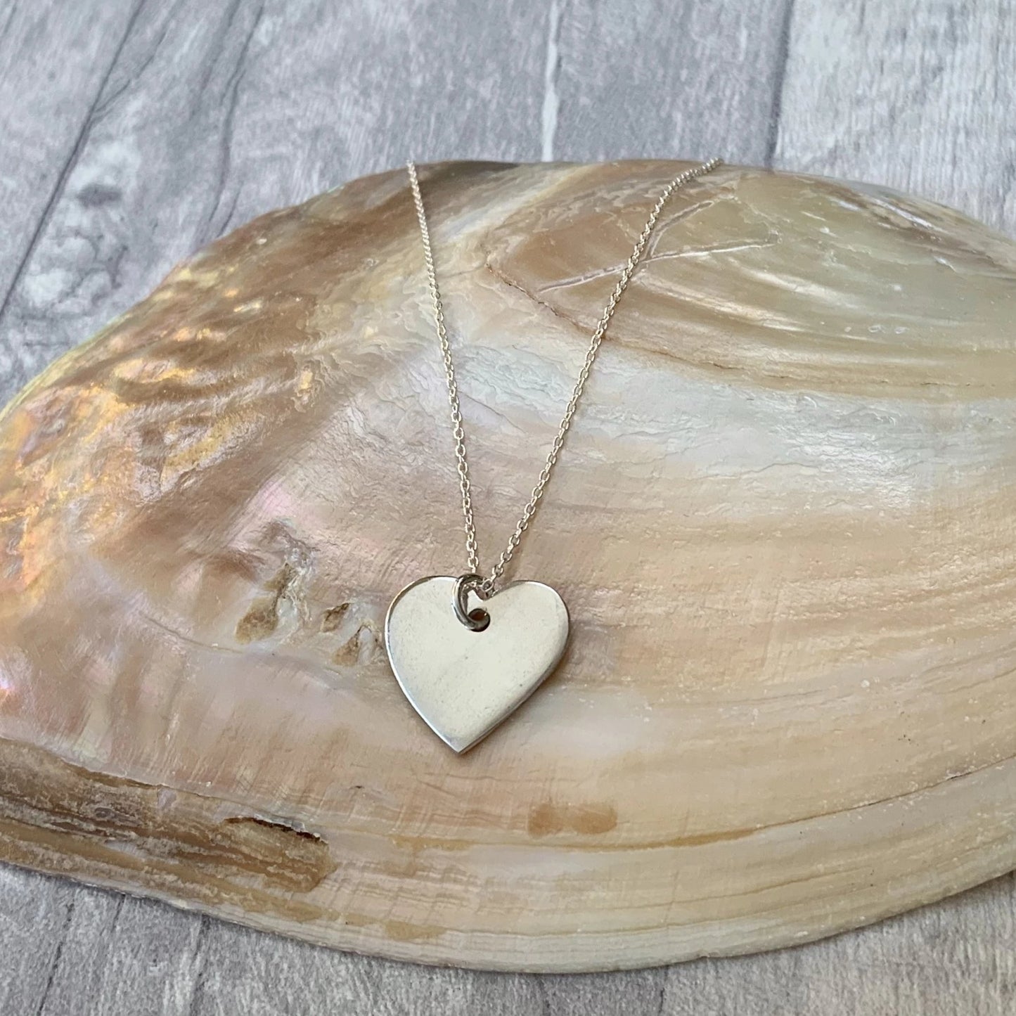 Silver Heart Necklace - Silver Magpie Fingerprint Jewellery