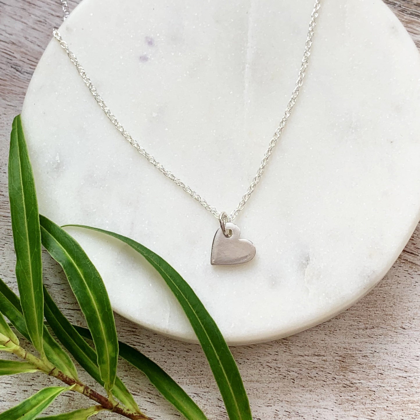 Pretty Silver Heart Necklace - Silver Magpie Fingerprint Jewellery