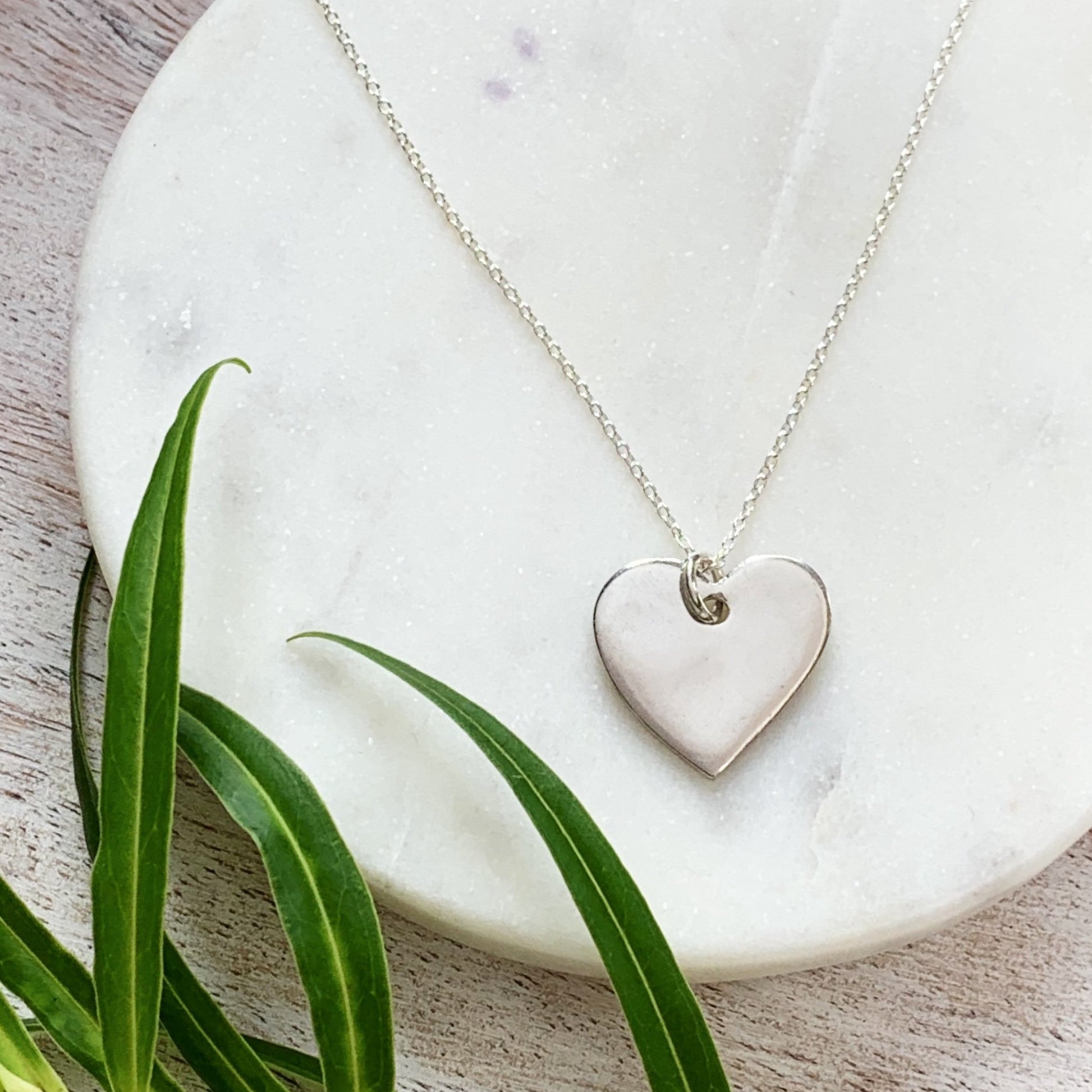 Bridesmaid Simple Heart Necklace - Silver Magpie Fingerprint Jewellery