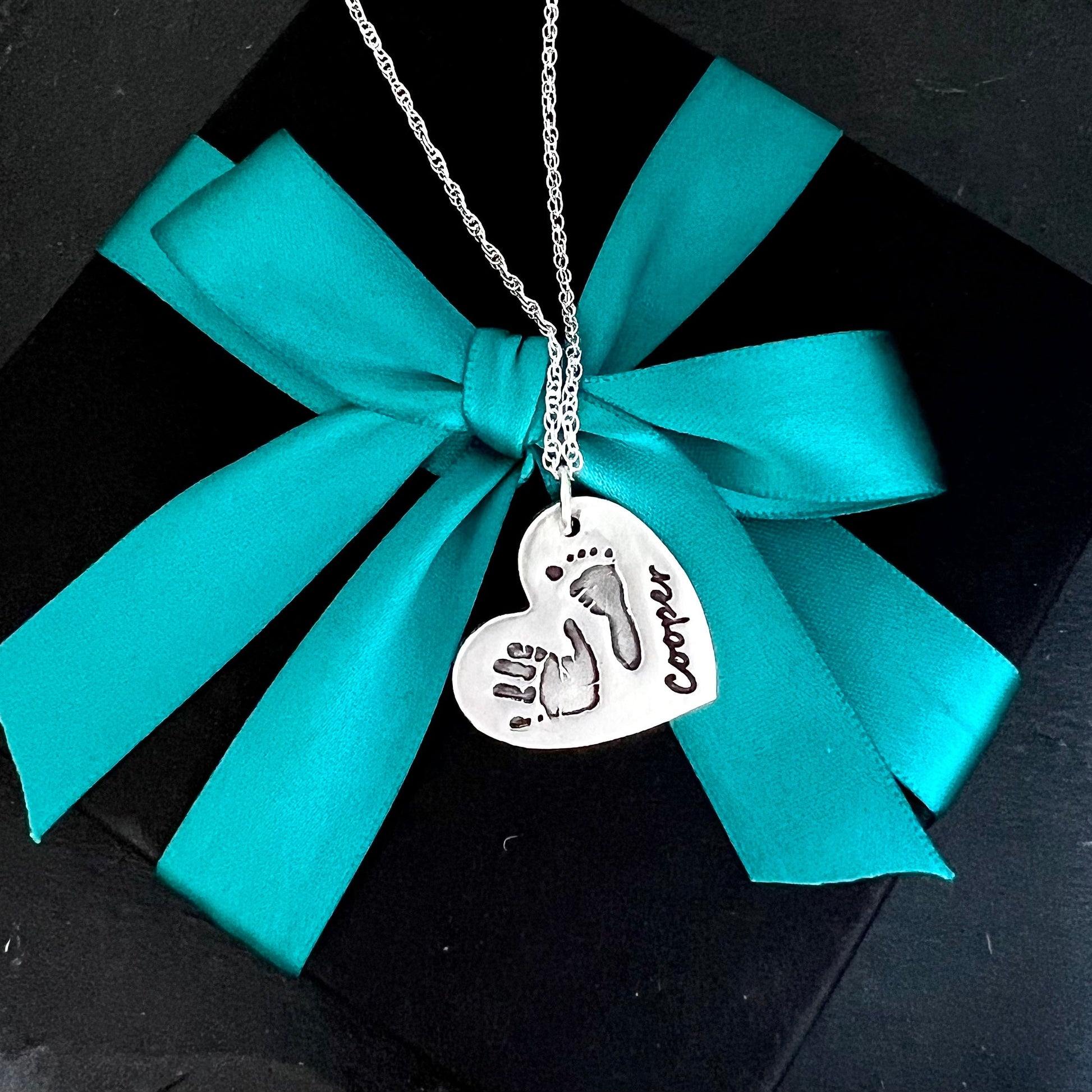 Hand & Foot Print Necklace (Heart) 